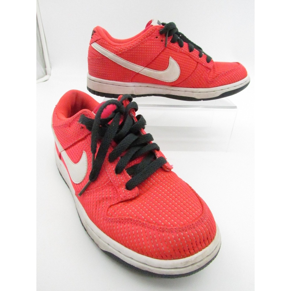 Nike Dunk Low Red White Black Mesh Lifestyle Sneakers Women's US 8 Athletic
